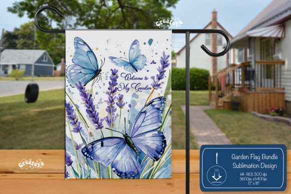 Batterfly Summer Spring Garden Flag Png