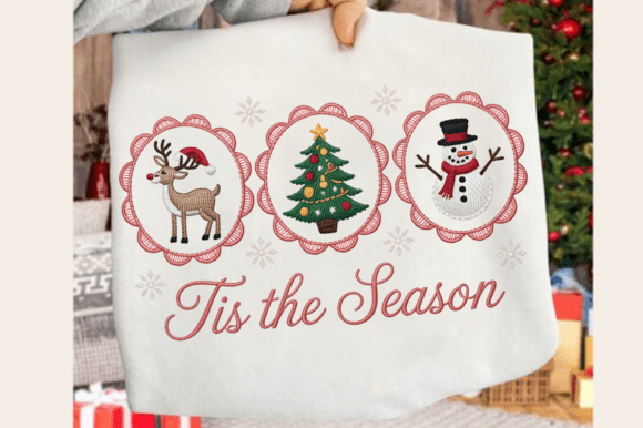 Cute Christmas Crochet PNG Design