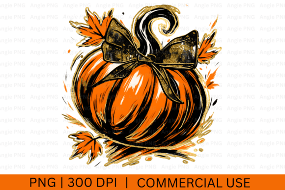 Fall Gold Glitter Pumpkin, Coquette PNG