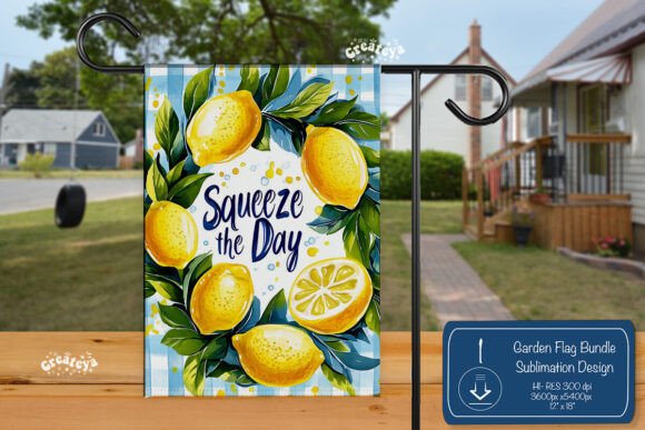 Lemon Summer Beach Garden Flag Png