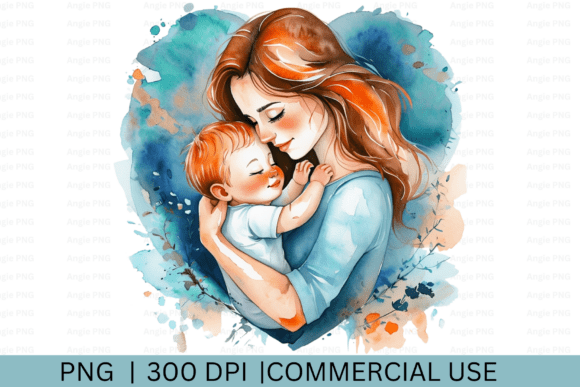 Mother's Day PNG, Watercolor Baby Shower