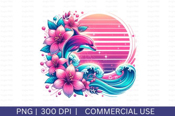 Summer Pink Dolphin, Tropical Flowers