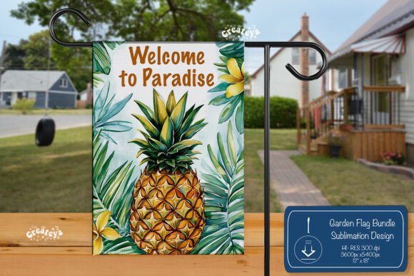 Summer Spring Garden Flag Png Pineapple